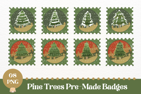 Download Retro Vintage Pine Tree Stamp Clipart - Retro Collection