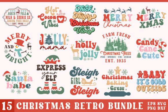 Download Retro Holiday Christmas SVG Bundle - Retro Collection