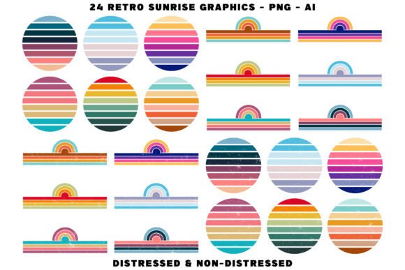 Download Retro Sunrise Png Graphics - Retro Collection