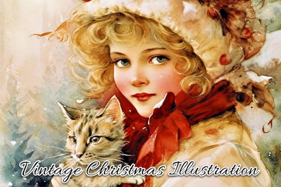 Download Vintage Christmas Card Illustration VIII - Vintage christmas card Collection