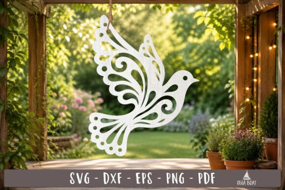 Download Decorative Dove Bird SVG Laser Design - Bird Collection