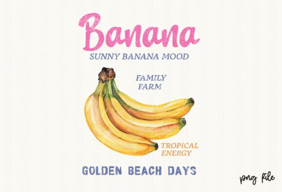 Download Summer Banana Retro Tropical Fruit PNG - Retro Collection