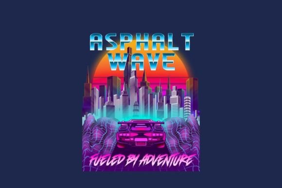 Download Retrowave Asphalt Wave T-shirt Design - Retro Collection