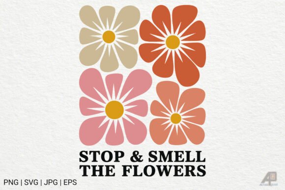Download Boho Retro Flowers with Quotes SVG PNG - Retro Collection