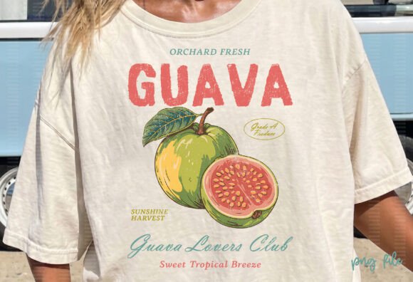 Download Summer Retro Guava Tropical Fruit PNG - Retro Collection