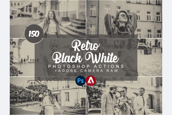 Download Retro Black White Photoshop Actions - Retro Collection