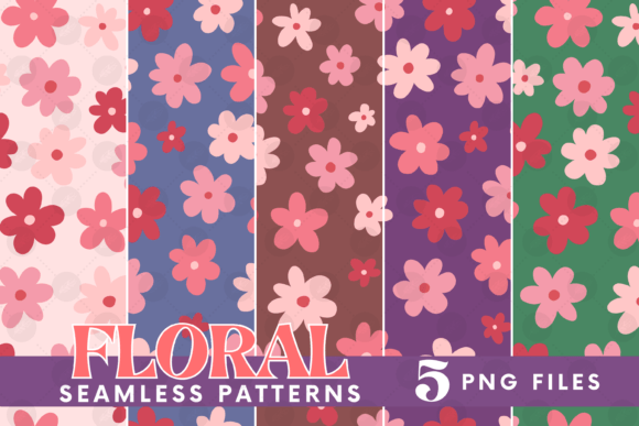 Download Retro Flowers Seamless Pattern Bundle - Retro Collection